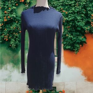 Norgaard Navy Blue Ribbed Dress XS